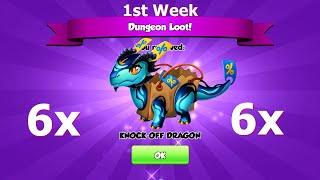 1st week Catch up dungeon Got 6x Knock Off Dragons-Dragon Mania legends  |Level 7 Solo event | DML