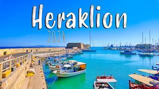 Heraklion Crete, walking tour 4k, vlog, Greece 2024