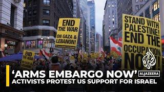 ‘Arms embargo now’: Protests held in US cities against support for Israel