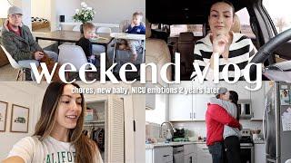 HOME VLOG | Weekend chores, seeing the new baby, NICU emotions 2 years later