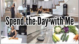 SPEND THE DAY WITH ME | cooking, cleaning, grocery shop & haul + WORLD'S BEST ROBOT VACUUM!