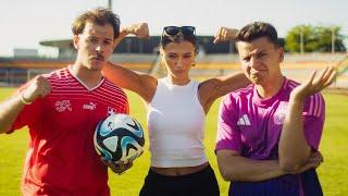 FUSSBALL CHALLENGE GEGEN LEONY ️ Wer hat den besseren EM Song?