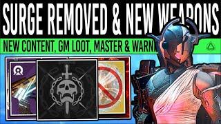 Destiny 2: DUNGEON CHANGES & FUTURE WEAPONS! Surges REMOVED, Loot Warning, New Exotic & Master Raid