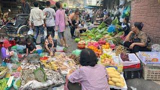 Morning Food Market Tours @Boeng Pralit - Daily Lifestyle & Activities of Khmer People In Market