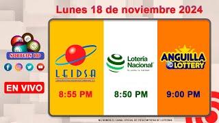 Lotería Nacional LEIDSA y Anguilla Lottery en Vivo │Lunes 18  de Noviembre 2024 / 8:55 P.M