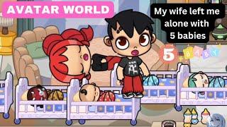 AVATAR WORLD - My wife left me alone with 5 babies - EFA WORLD ROLEPLAY