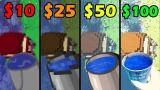 minecraft for 10$ vs 25$ vs 50$ vs 100$ be like