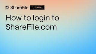 How to login to ShareFile.com