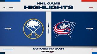 NHL Highlights | Sabres vs. Blue Jackets - October 17, 2024