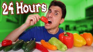 Eating ONLY Hot Peppers For 24 Hours!