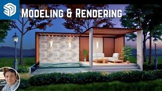 Pool Landscape Modeling and Rendering using Enscape | SketchUp Tutorial