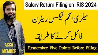 How to file Salary Income Tax 2024 | Private | Government Employees | Filing of IRIS Portal online |