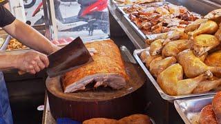 快手老師傅！脆皮火肉切割大師, 叉燒 烤鴨/港記燒臘便當/Crispy Roast Pork Belly Cutting Master, Crispy Pork Skins