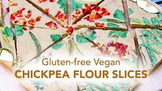 Gluten-free Vegan chickpea flour slice recipe for lunch or a picnic