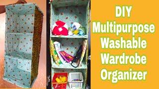 DIY - Washable Wardrobe Organizer From Old Clothes-Saree, Dupatta, Bedsheet Any Type of Clothes