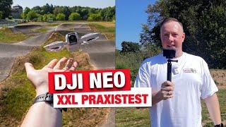 DJI NEO - XXL TEST - Erster Flug mit & ohne Fernsteuerung + Verfolgen lassen auf dem Bike