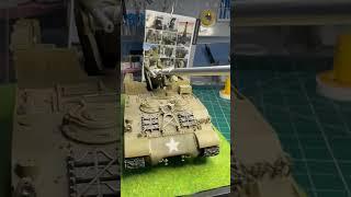 Progress on model of Tamiya M40 US 155 mm self propelled gun. Parky Modeller 35351