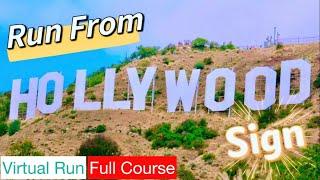 2023 Run From HOLLYWOOD Sign to Griffith Observatory (Full Course)｜Treadmill Run Scenery & Music