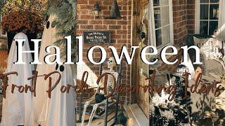 HALLOWEEN FRONT PORCH DECORATE WITH ME | Spooky & Affordable DIYs | Skeletons, Witches, & Ghosts!