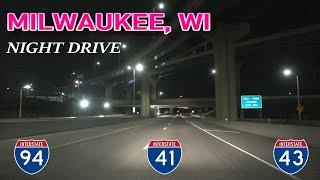 Milwaukee Night Drive: I-94 WB / I-41 & I-43 NB Concurrencies