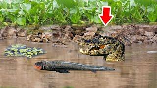 ALLIGATOR is mercilessly killed by electric fish | see what happens