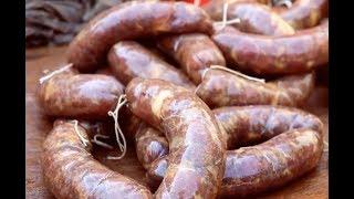 中国乡村美食：猪肉香肠  Chinese pork sausage