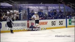 Trent Frederic pummels Alexis Lafrenière and asks the Rangers bench “Who Wants It?” 2/26/21