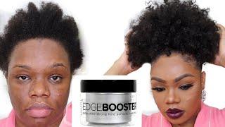 TESTING EDGE BOOSTER ON MY SHORT NATURAL HAIR | Shellybombshell