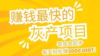 赚钱最快的灰产项目！零成本起步，每天轻松赚3000 USDT！ 灰产 灰产2025 灰产赚钱 赚钱副业 赚钱野路子赚美金 网赚2025 网赚薅羊毛｜mars赚钱