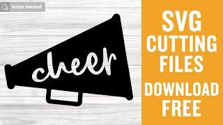 Megaphone Cheer Svg Free Cut File for Cricut