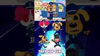 SHERIFF LABRADOR EXE vs SHERIFF PAPILLON vs DOBIE EXE X Coffin Dance Tiles Hop #shorts