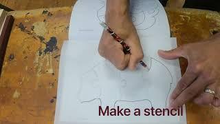 Beginner bandsaw project: cutting out a stenciled pattern on wood