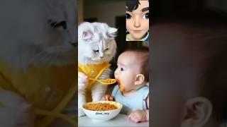 Funny Cat and Lovely Baby #catlover #cat #baby #cutbaby