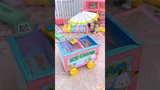 DIY Miniature Ice cream stall #shorts #youtubeshorts #miniatureart #miniatureworld #miniature