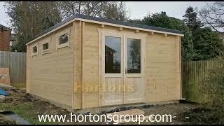 4m x 6m pent roof insulated log cabin