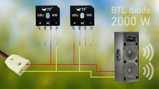 DIY Powerful Ultra Bass Amplifier BLT Bridge Diode , Simple circuit , No ic