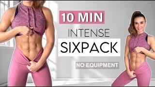 10 MIN INTENSE SIXPACK WORKOUT - Hardcore! Expert Level / No Equipment / No Repeat /  Katja Believe