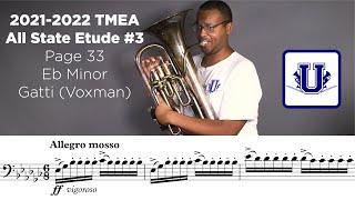 2021-2022 TMEA Euphonium Etude #3 Eb Minor Gatti Page 33 (From Selected Studies)