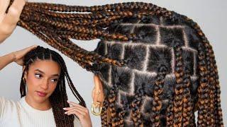 Detailed DIY parting tutorial | How to get perfect parts | Medium knotless braids | AbbieCurls