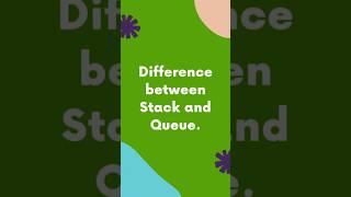 "Stack  Queue | What's the Difference? #shorts #Java #DSA #CodingShorts"