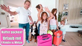 Koffer packen für 4 Kinder & Welpe  Ab in den Urlaub! Großfamilie VLOG Mamiseelen