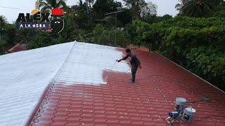 ELIMINA el CALOR  de tu CASA FACIL Y RAPIDO *esta es la solucion* Airless- Spray painting a roof