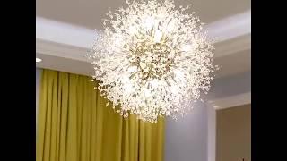 Global Ambient Chandelier light Electroplated Pendant Lamp With Crystal