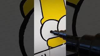 Drawing Bart Simpson in 4 diffrent styles #shorts