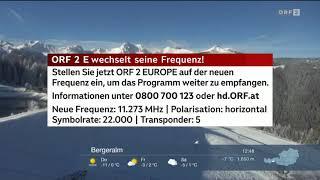 ORF 2 Europe Meldung zum Transponderwechsel 05.12.2024