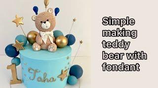 How to make a Cute Teddy Bear Cake Topper Tutorial, first birthday cake