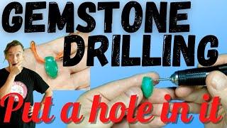 Drilling Gemstones Making a Hole In a Faceted Chrysoprase.  Pro Tips On How To Drill Gems