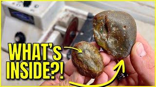 Cutting Open Agates w/ Saw & Using Cabking to Polish Them After! Lapidary FUN!