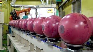 Process of Making Bowling Ball. Robot Mass Production Technology Is Amazing