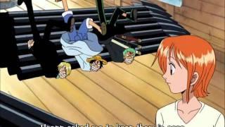 Luffy, Zoro and Sanji vs. three marine ships